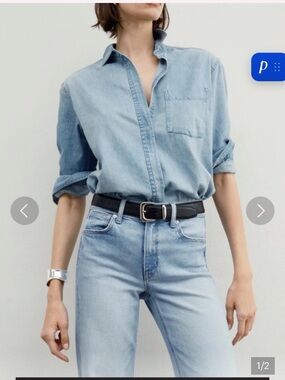 AYR the deep end button down denim shirt XL